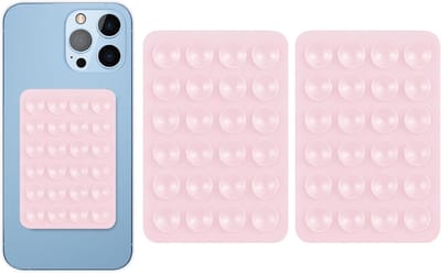 Stevige Smartphonehouder voor Auto - 2 Stuks Siliconen Telefoonhouder met Vierkante Zuignap voor Mobiele Telefoons en Powerbanks (Roze)
