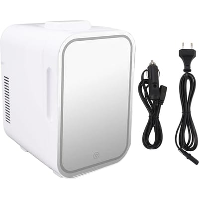 Mini Koelkast 8L Stil Verwarming Koeling Draagbaar Compact Elektrische Koelkast voor Thuis Auto white
