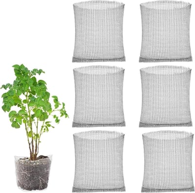SnelShoppen - Set van 6 RVS Wortelbeschermingsmanden - Draadmanden voor Bescherming van Planten, Bomen, Bloemen en Groenten - Roestvrij Staal - 25 x 2