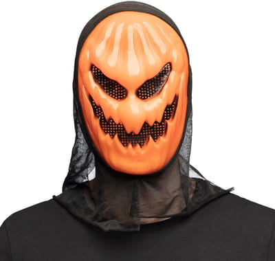 Boland - Masker Pompoen met kap - Volwassenen - Pompoen - Monster - Horror - Vogelverschrikker - Halloween - Cosplay - Themafeest - Carnaval