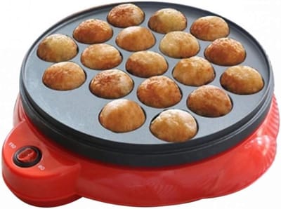 Paniyaram Pan - Takoyaki Maker - Kleine Snacks Maken - 18 Gaten - 40 mm Diameter - Zwart
