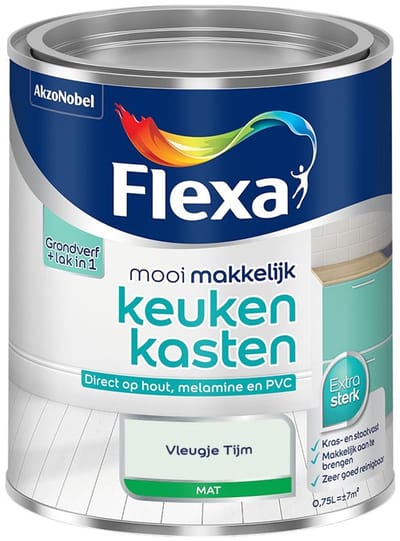 Flexa - Mooi Makkelijk Keukenkasten Mat - Vleugje Tijm - Mengverf - 750 Ml