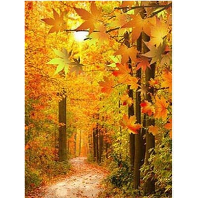 5D Diamond schilderij boom herfst bos landschap borduren kruissteek 20X30CM yellow