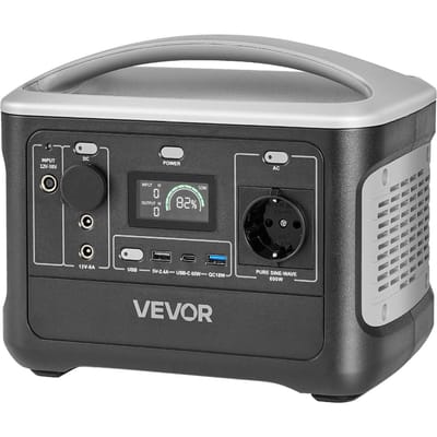 Station d'énergie portable, Station d'énergie Générateur Solaire 600W, Batterie de Secours LiFePO4 493Wh avec 7 Ports de Sortie pour Urgence à Domicile, Camping en Plein Air, Camping-car