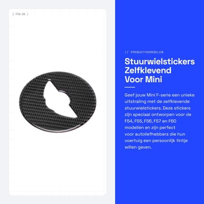 Dailygoods- Stuurwielstickers Zelfklevend - Stickers - Mini F-serie - F54/F55/F56/F57/F60 - Autoaccessoires - Decoratie - Sticker