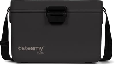 Steamy Classy 12 - Kleine Koelbox incl. divider/ snijplank met Schouderband - 12 Liter - Raven Black