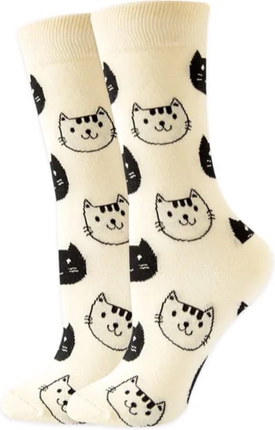 Sokken Dames - wir - print zwarte kat - 35 - 40 - cadeau voor haar - geschenk vrouwen - Kerst cadeau - verjaardagscadeau