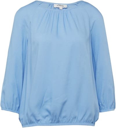Gestructureerde Viscose Blouse met Gerimpelde Details Ronde Hals Dames s.Oliver