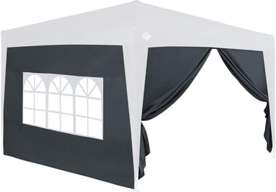 Zijwanden voor Partytent 3x2m - Waterafstotend Tuinpaviljoen met Rits en Driedelig Raam - Antraciet
