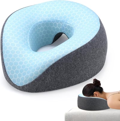 Verstelbare Massage Hoofdkussen voor Bed, Geheugenfoam Kussen met Hoofdopening, Ideaal voor Spa en Massagebehandelingen, Comfortabel en Ondersteunend
