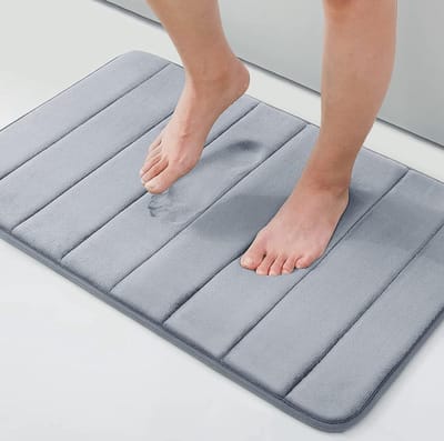 Clord - Badkamermat - Geheugenschuim - Absorberend - Antislip - 51 x 76 cm, Grijs