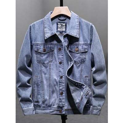 Heren Denim Jas Lente en Herfst Koreaanse Stijl Trendy Tops Veelzijdige Werkjassen voor Heren Herfst en Winter Nieuwe Stijl M gray
