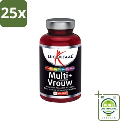 25 x Lucovitaal - Vitaminen - Multi + Compleet Vrouw - 120 Tabletten - Grootverpakking - Multivitamine Vrouw - Gezondheid Vrouw - Energie Vrouw - Vitaliteit Vrouw - Hormoonbalans