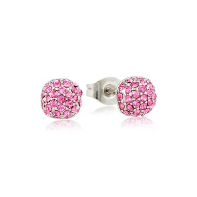My Bendel - Zilverkleurige Oorknopjes met Roze Stenen 6mm - Roze Zirkonia: Zilverkleurige Oorknopjes 6mm - met Luxe Cadeauverpakking | Sieraden Voor Dames