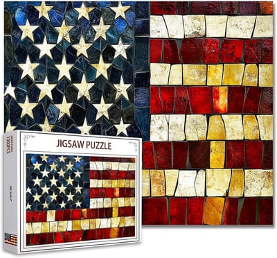 Mozaïek Puzzel - Glazen Puzzel - Huisdecoratie - 1000 Stukjes - 50.8 x 68.6 cm - Amerikaanse Vlag
