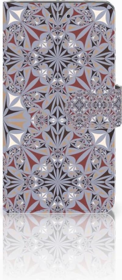 Book Case voor Nokia 7 Bookcase Flower Tiles