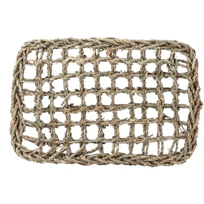 Tapis d'activité pour lapin Protecteur en jonc de mer tissé Tapis jouet à mâcher pour lapin chinchilla hamsters beige