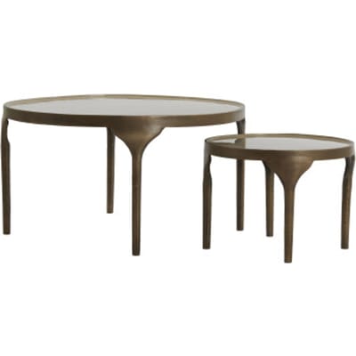 Light & Living - Bijzettafel LAPAZ - Ø85x45cm - Brons - Set van 2