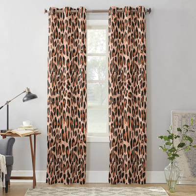 Luipaardprint Bladeren Grafische Venstergordijnen Woonkamer Slaapkamer Raambekleding Huishouden Keukengordijnen 135W x 135H(cm) x1