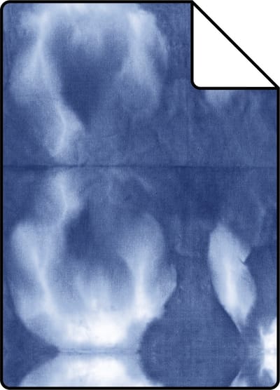 Proefstaal ESTAhome behang tie-dye shibori motief jeans indigoblauw - 53 cm x 10.05 m - 148685-S