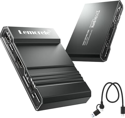 Lemorele AC09 HDMI Capture Card - 4K 60Hz Passthrough - 1080p - USB 3.0 - Audio