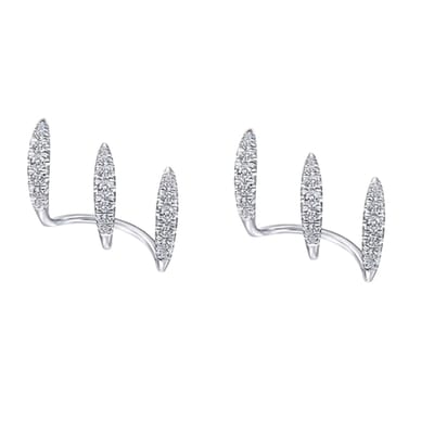 Zilver - Trippel -oorbellen -Zirkonia -granulaat - Charme Bijoux