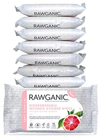 Biologische hygiënische doekjes - hypoallergeen, alcoholvrij, afwasbaar en biologisch afbreekbaar - 100% cellulose (15 doekjes per verpakking, 8 verpakkingen)