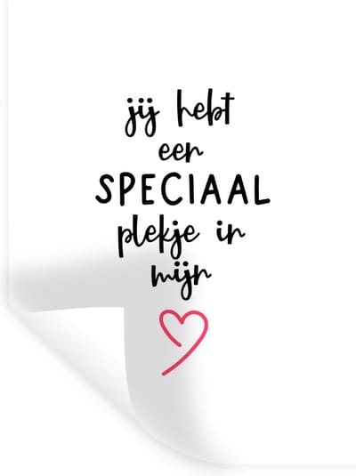 Muurstickers - Sticker Folie - Quotes - Spreuken - Liefde - Jij hebt een speciaal plekje in mijn hart - 30x40 cm - Plakfolie - Muurstickers Kinderkamer - Zelfklevend Behang - Zelfklevend behangpapier - Stickerfolie