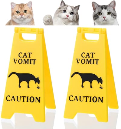 Dailygoods- Kotsbord Grappig Decoratief - Waarschuwingsbord Gladde Vloer - Huisdieren - Katten - 3D Geprint - Afmetingen 10,3 x 5,1 cm