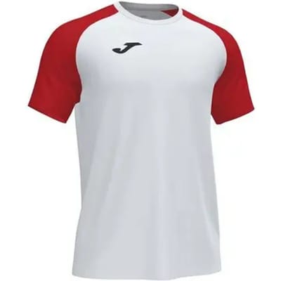 Joma Academy IV Shirt Korte Mouw Heren - Wit / Rood | Maat: 2XL-3XL