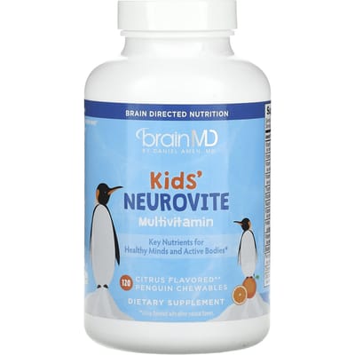 BrainMD, voor kinderen, Neurovite multivitamine, citrus, kauwtablet, 120 tabletten