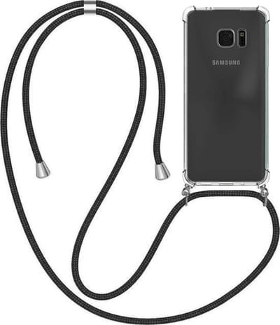 Telefoonhoesje Geschikt voor Samsung Galaxy S7 met Koord en Stootrand - TPU Backcover Shockproof met Lanyard - Smartphonica geschikt voor Samsung Galaxy S7