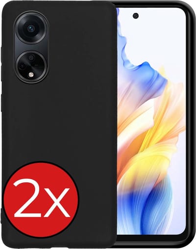 Hoesje - 2 Stuks - Geschikt voor OPPO A98 - Sterk & Shockproof - Telefoonhoes - Back Cover - Case Siliconen - Telefoon Hoes - Zwart