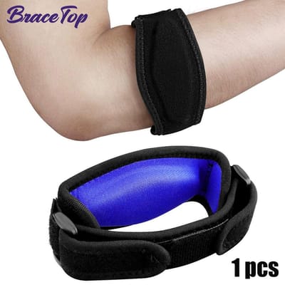 Bracetop 1 pièce Genouillère pour tennis idéale pour tendinite douleur avant-bras support coude de golf bande de bras avec coussinet de compression parfait pour hommes femmes
