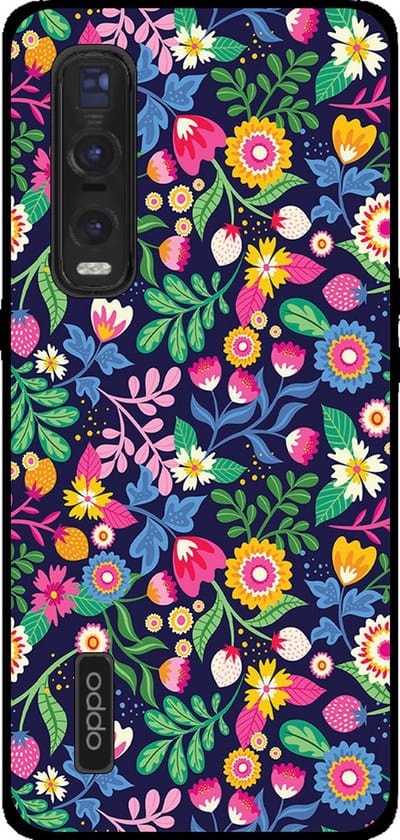 Smartphonica Telefoonhoesje Geschikt voor Oppo Find X2 Pro met bloemen opdruk - TPU backcover case flower design geschikt voor Oppo Find X2 Pro