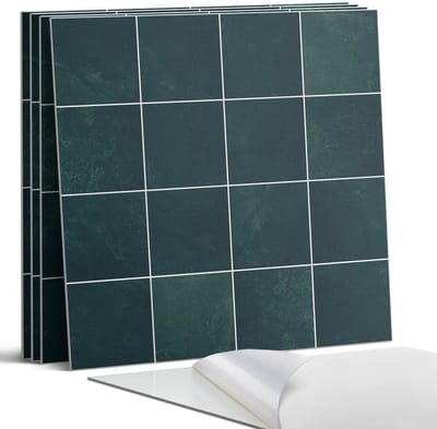 Coloray Wandpanelen Zelfklevend - Geometrisch tegelpatroon Zelfklevende Wandpanelen - 50 cm x 50 cm - Zwart Wandpaneel PVC - 4 stuks - Texturen Wandpanelen Zelfklevend - Wandpaneel Keuken - Wandpanelen Badkamer