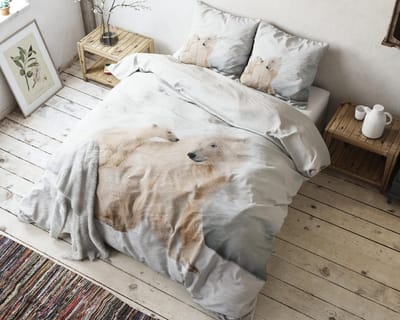 Sleeptime Icebears - Dekbedovertrekset - Lits-Jumeaux - 240x200/220 + 2 kussenslopen 60x70 - Wit