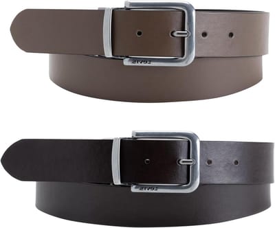 Klassieke Riem - Omkeerbare Riem - Dagelijks Gebruik - Twee Riemen - Herendess - Zwart Bruin