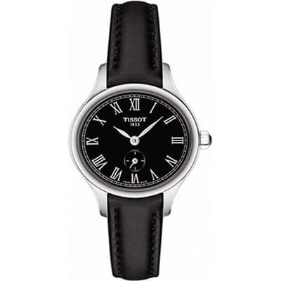Montre Tissot Série Précision Mouvement Quartz Étanche 30M Montres Femmes Acier Noir Cuir T103.110.17.053.00 Regular Watch Box,Black Dial black