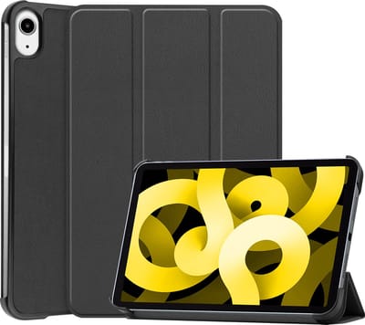 Hoes - Geschikt voor Apple iPad Air 5 (2022) - 10.9 inch - 5e Generatie - M1 - Dun & Stevig - Trifold Bookcase - Hard Cover - Hardcover Book Case - Tablet Hoesje - Zwart