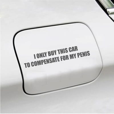 Bumpersticker - I Only Buy This Car - 3,5 X 19,6 - Antraciet