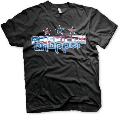 American Chopper Heren Tshirt -S- Flag Logo Zwart