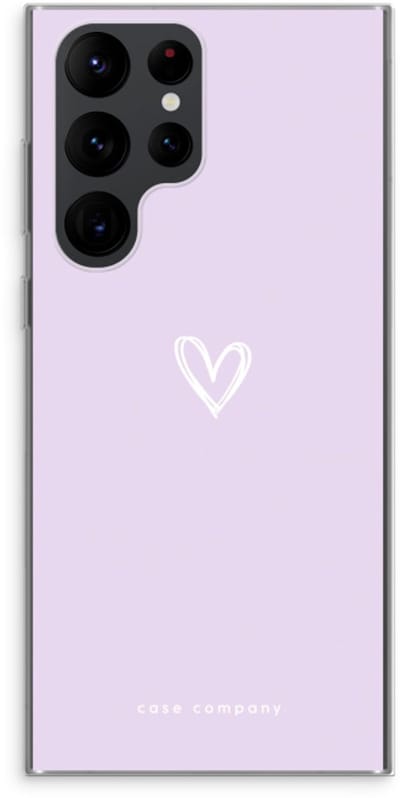 Case Company® - Hoesje geschikt voor Samsung Galaxy S22 Ultra hoesje - Klein hartje paars - Soft Cover Telefoonhoesje - Bescherming aan alle Kanten en Schermrand