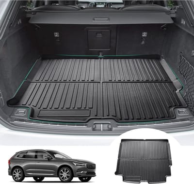 Trunk Mat voor XC60 2018-2026, Vouwbare TPE Mat met Hoge Randen, Perfecte Pasvorm en Bescherming voor Auto Accessoires (Zwart)