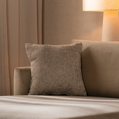Bronx71® Sierkussen Feline chenille stof taupe 45 x 45 cm