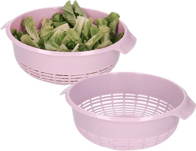 PlasticForte Vergiet - 2x - kunststof - roze - 29 x 9 cm - keukenvergiet