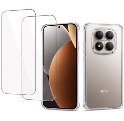 ChiGuard Hoesje + Screenprotector 2x geschikt voor Xiaomi Redmi Note 15 5G – Gehard Glas – Shockproof Case – Transparant