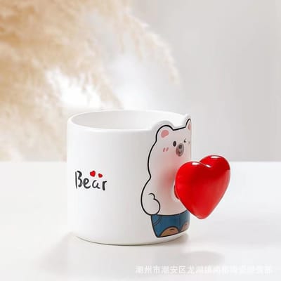 Creatieve Liefde Dier Mok Huishouden Stel Waterbeker Ontbijtbeker Koffiekopje Leuke Keramische Beker Souvenir 401-500ml