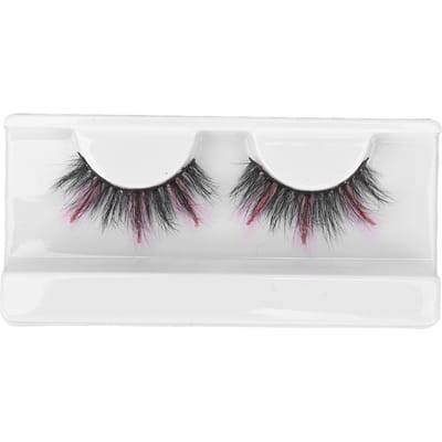 1 Paire de Faux Cils Colorés 18mm Cosplay Fête Costumée Longs Bouclés Rose Pailletés Faux Cils pour Femmes