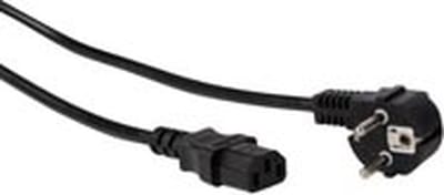 Perel Voedingskabel, H05VV-F 3G1, 2 m, 10 A/230 V, 2500 W, type E/F 90° naar C13, voor binnen, pvc, zwart